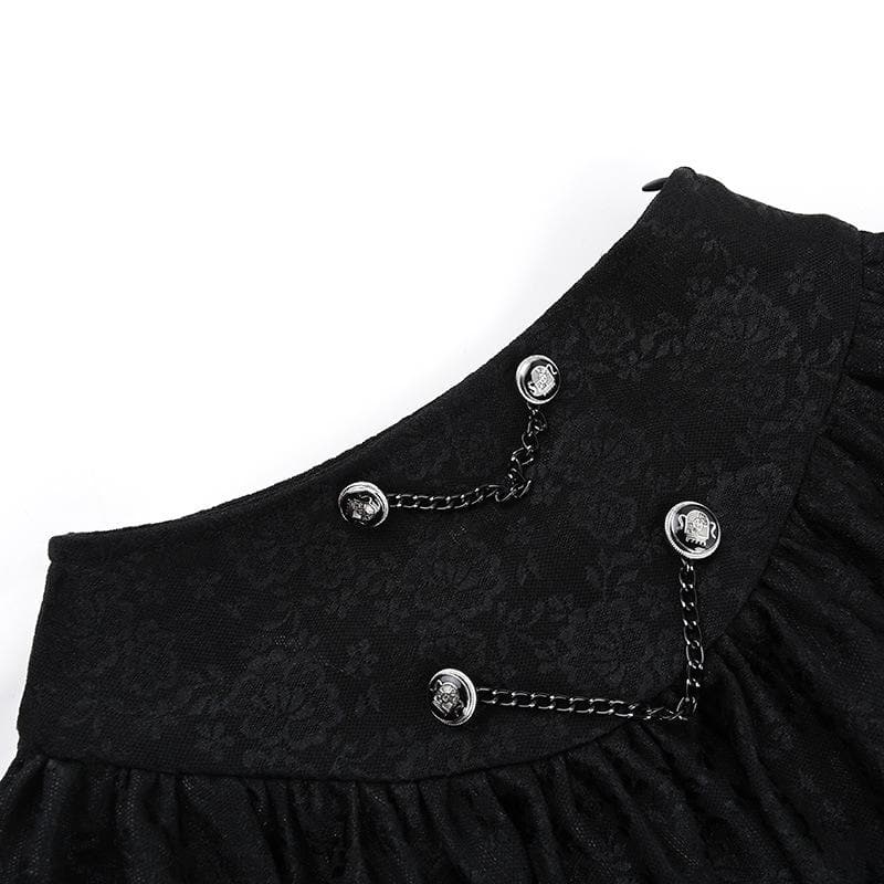 Button lace hem solid zip-up ruched mini skirt