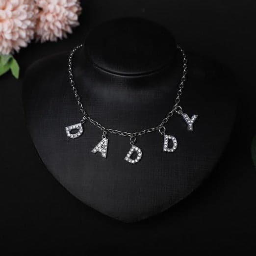 Characters pendant rhinestone necklace