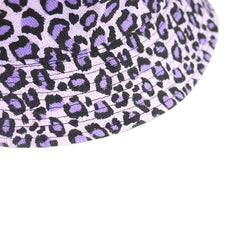 Sombrero de pescador de doble cara con estampado de leopardo