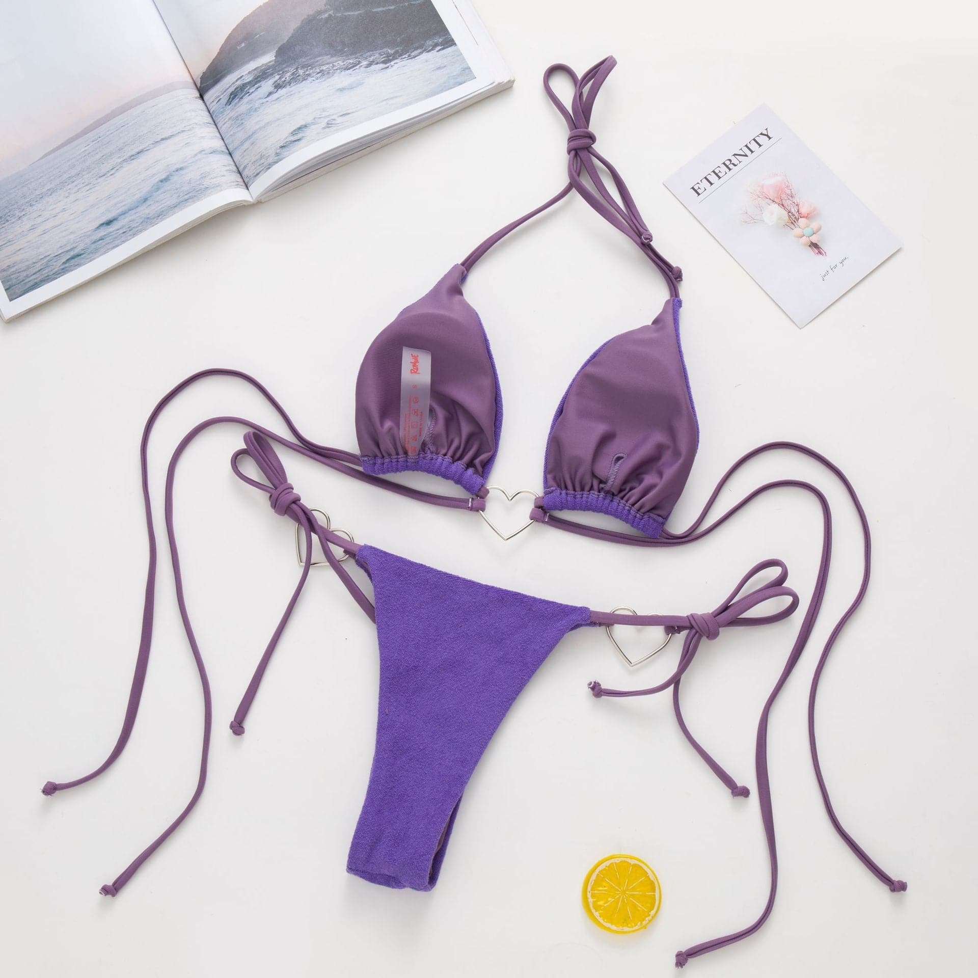 Neckholder-Bikini mit O-Ringen zum Selbstbinden, rückenfrei