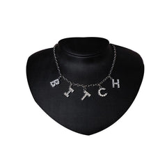 Characters pendant rhinestone necklace