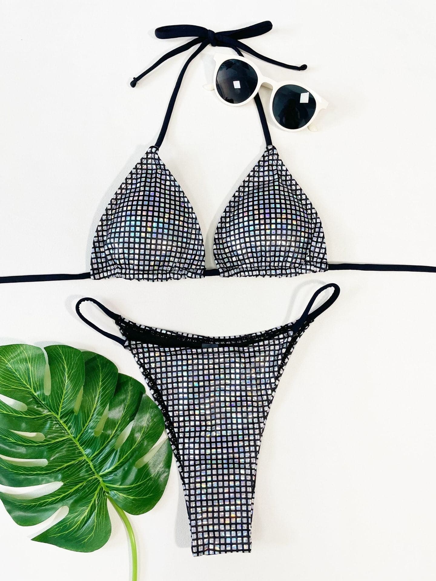 Neckholder-Bikini mit Metallpolsterung zum Selbstbinden 