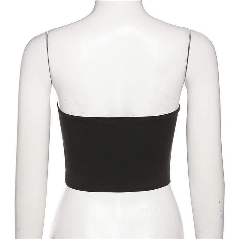 Hollow out bowknot tube top