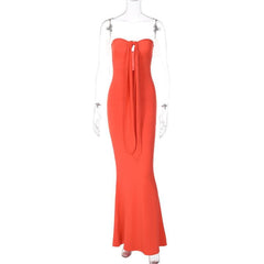 Cross front solid hollow out halter backless 2-way maxi dress