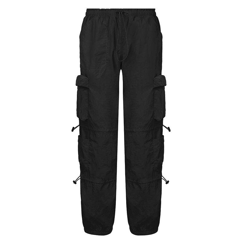 Tief sitzende Baggy-Hose mit fester Cargotasche und Kordelzug 