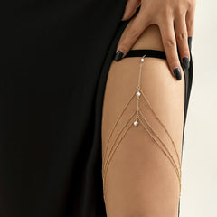 Pearl layered thigh chain