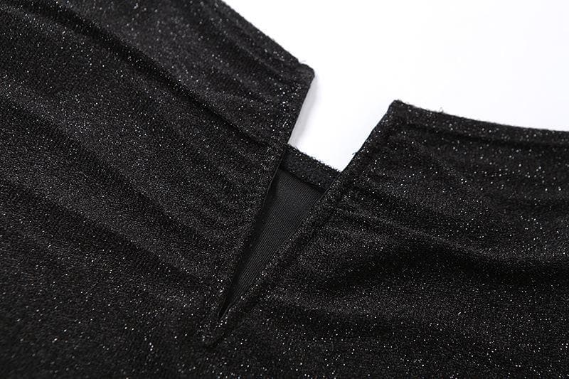 Glitzernder Camisole-Bodysuit mit tiefem V-Ausschnitt