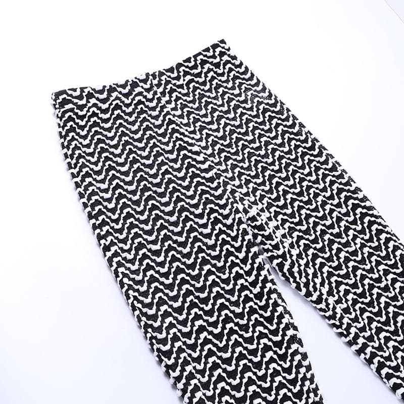 Ripple contrast textured high rise pant