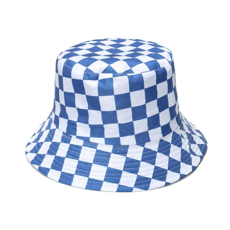 Plaid print contrast fisherman bucket hat