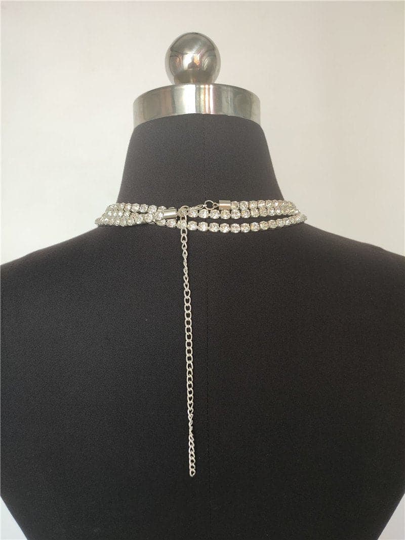 Collar de capas con diamantes de imitación 