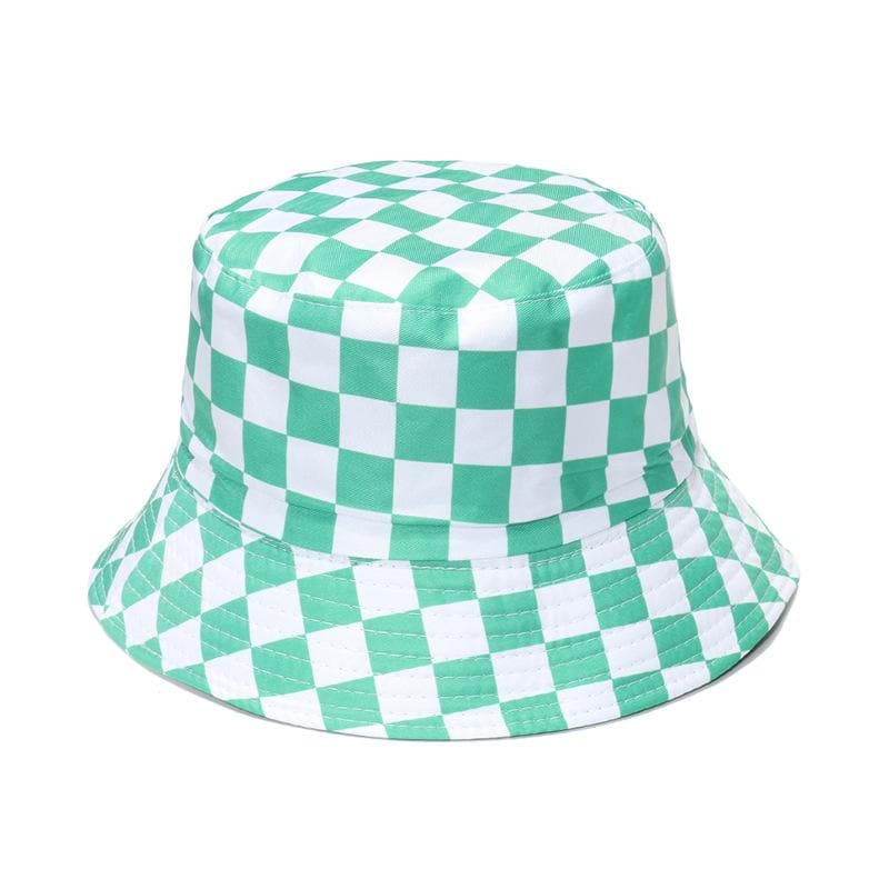 Plaid print contrast fisherman bucket hat