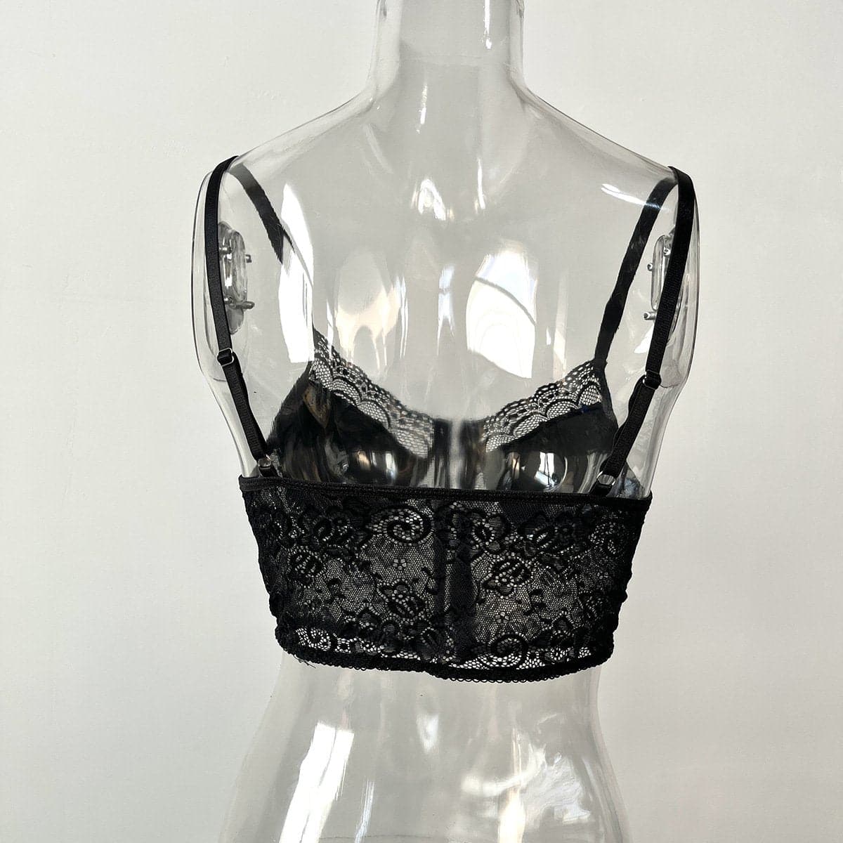 Bustier mit gerüschtem Spitzensaum und Knopfleiste, rückenfrei, einfarbig, Camisole-Oberteil