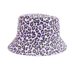 Sombrero de pescador de doble cara con estampado de leopardo