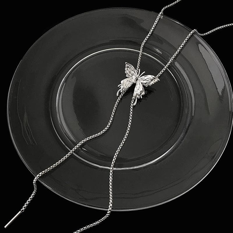 Verstellbare 3-Wege-Halskette mit Schmetterlingsanhänger 