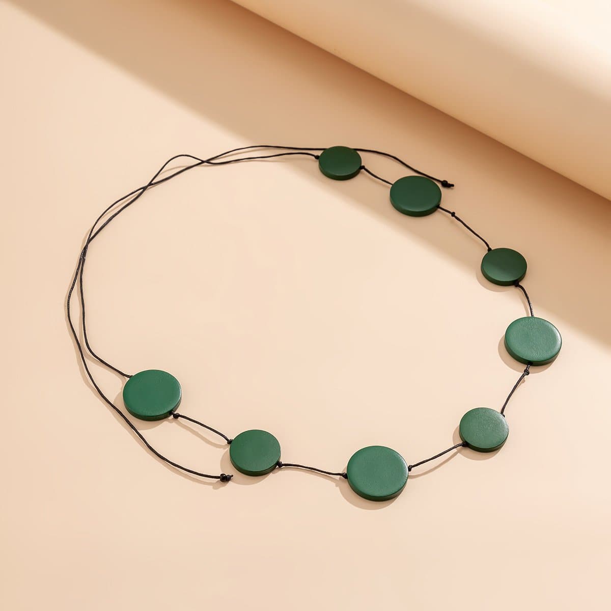 Green discs self tie waist chain