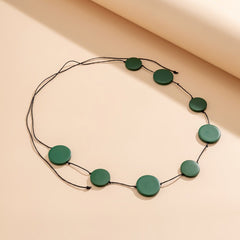 Green discs self tie waist chain