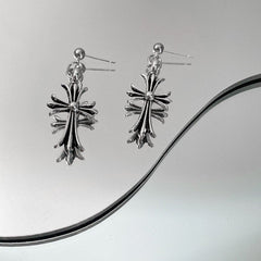 Cross pendant earrings