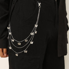 Butterfly applique layered waist chain