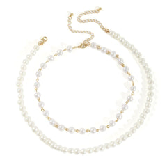 Choker necklace faux pearl 2 pcs