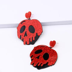 Pendientes colgantes con contraste en forma de calavera 