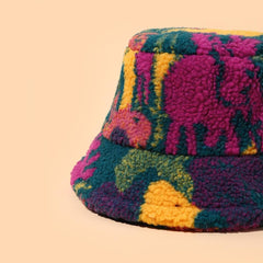 Multicolor fluffy fisherman bucket hat