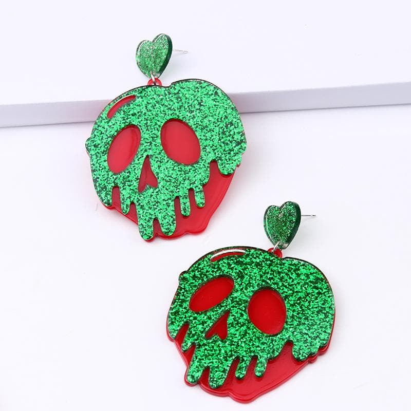 Pendientes colgantes con contraste en forma de calavera 