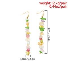 Multicolor irregular beaded drop earrings