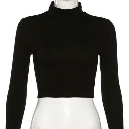 Langärmliges Crop-Top mit Schnürung hinten