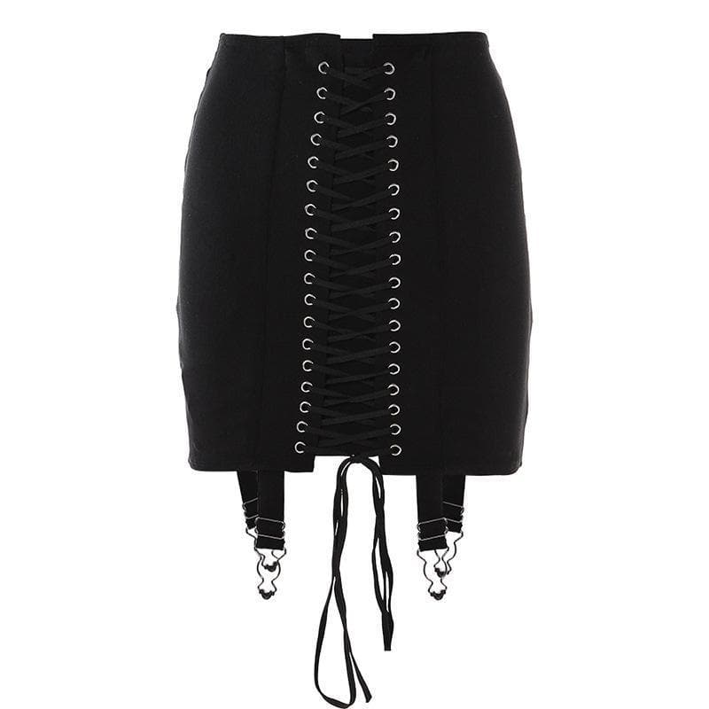 PRE ORDER - Lace up front high waist vintage skirt