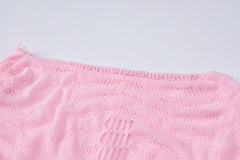 Fishnet hollow out lace up short sleeve solid mini dress