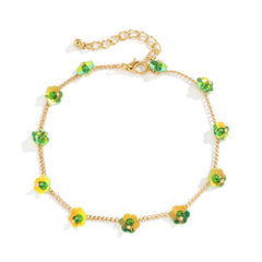 Flower decor chain anklet