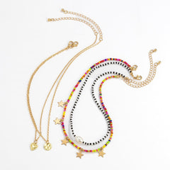 Multicolor 4 pcs star choker necklace