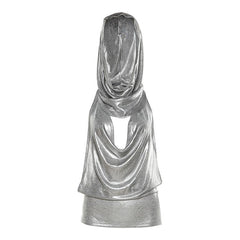 Metallic metal chain cowl neck ruched hoodie backless top