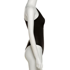 Solider One-Shoulder-Bodysuit mit Aussparungen