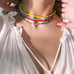 Collar de cuentas multicolor 