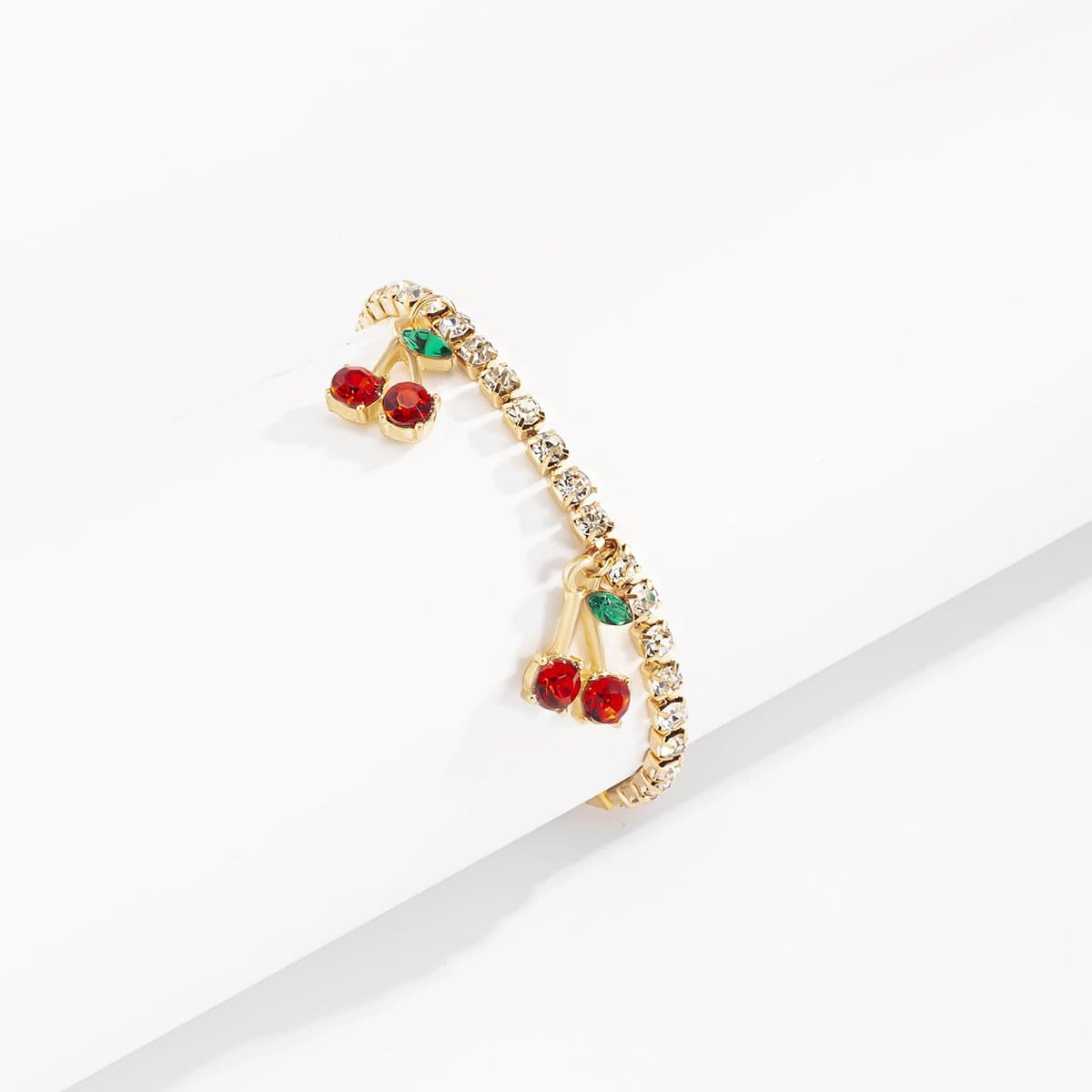 Cherry rhinestone bracelet