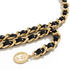 Stitch contrast waist chain