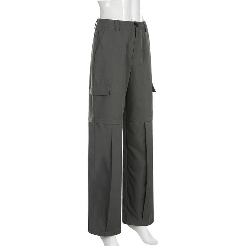 Plissierte, hoch sitzende Baggy-Cargohose mit weitem Bein 