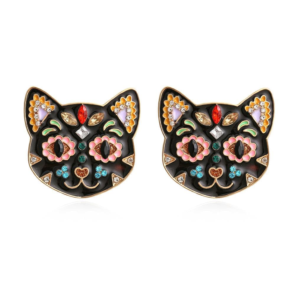 Multicolor rhinestone stud earrings