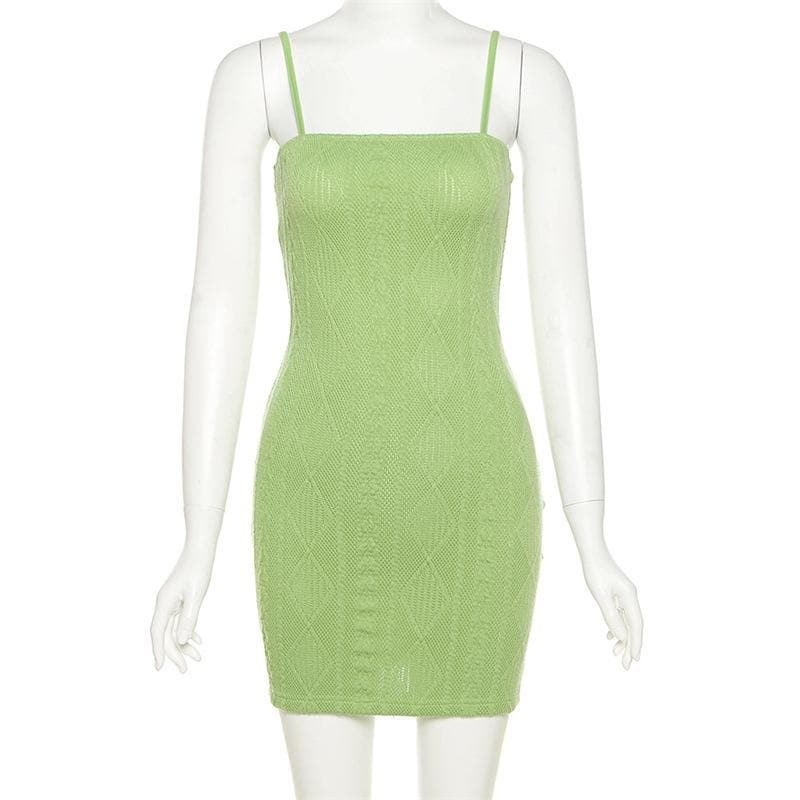 Strukturiertes Camisole-Kleid mit quadratischem Ausschnitt 