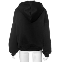 Beaded pocket hoodie long sleeve contrast top