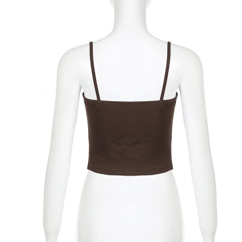 Rückenfreies Camisole-Crop-Top mit Blumenapplikation und quadratischem Ausschnitt 