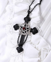 Pendant punk crucifix pentagram necklace