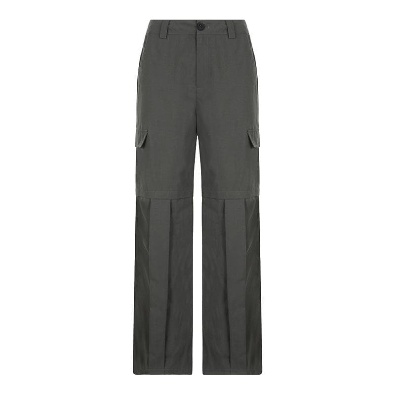 Plissierte, hoch sitzende Baggy-Cargohose mit weitem Bein 