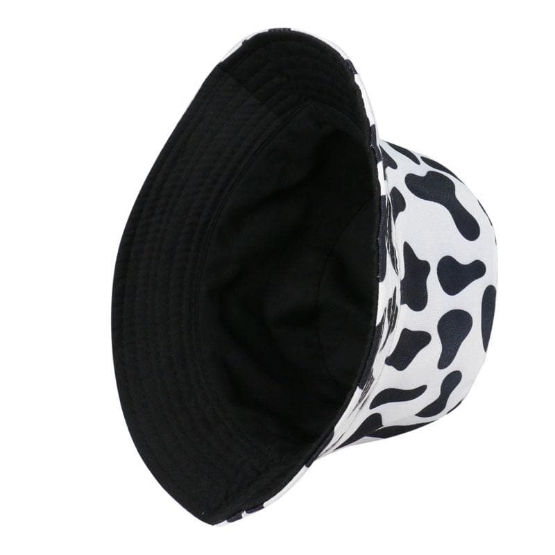 Cow pattern double-sided fisherman bucket hat