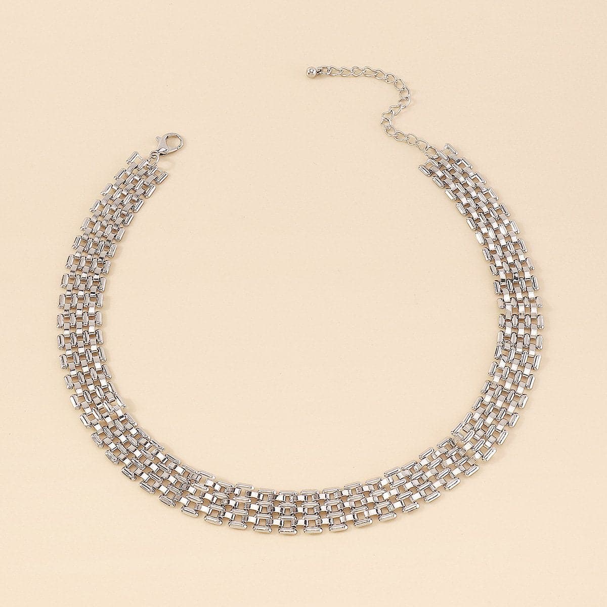 Layered solid choker necklace