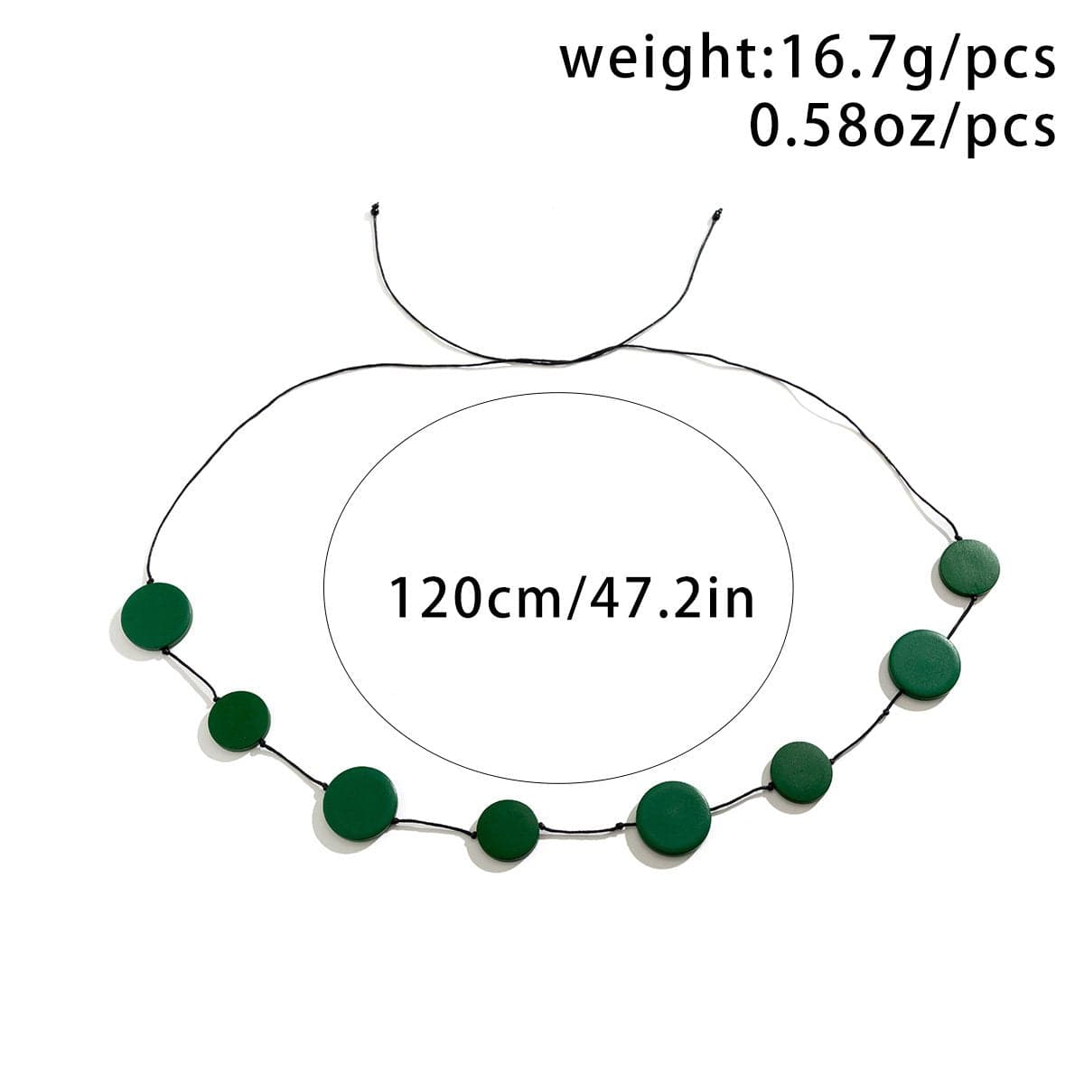 Green discs self tie waist chain