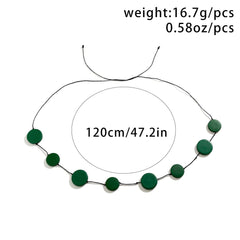 Green discs self tie waist chain