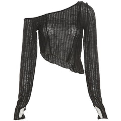 Long sleeve one off shoulder see through ruffled top