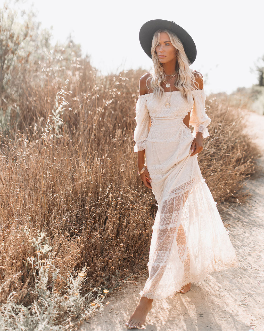 kia off the shoulder tiered maxi dress KIA OFF THE SHOULDER TIERED MAXI DRESS in MINERAL BLUE